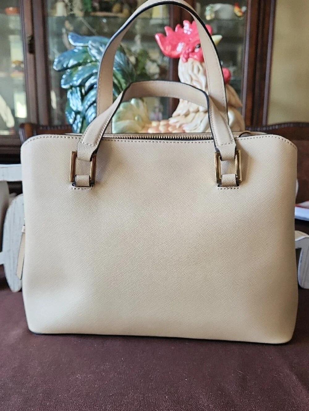 Calvin Klein Beige Satchel Handbag